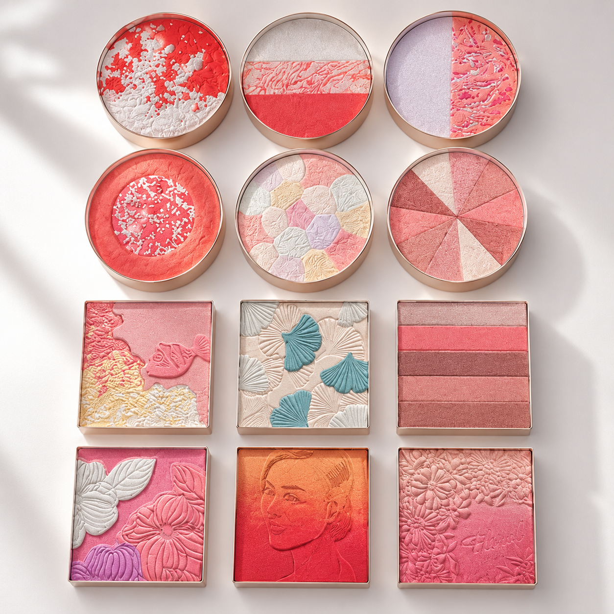 Nuestros Productos rubores con degradado y relieve